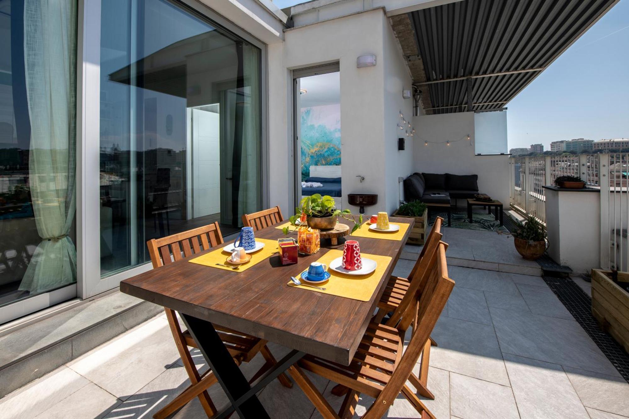 דירות ג'נובה Attico Luxury Con Parcheggio E Terrazza Vista Mozzafiato מראה חיצוני תמונה