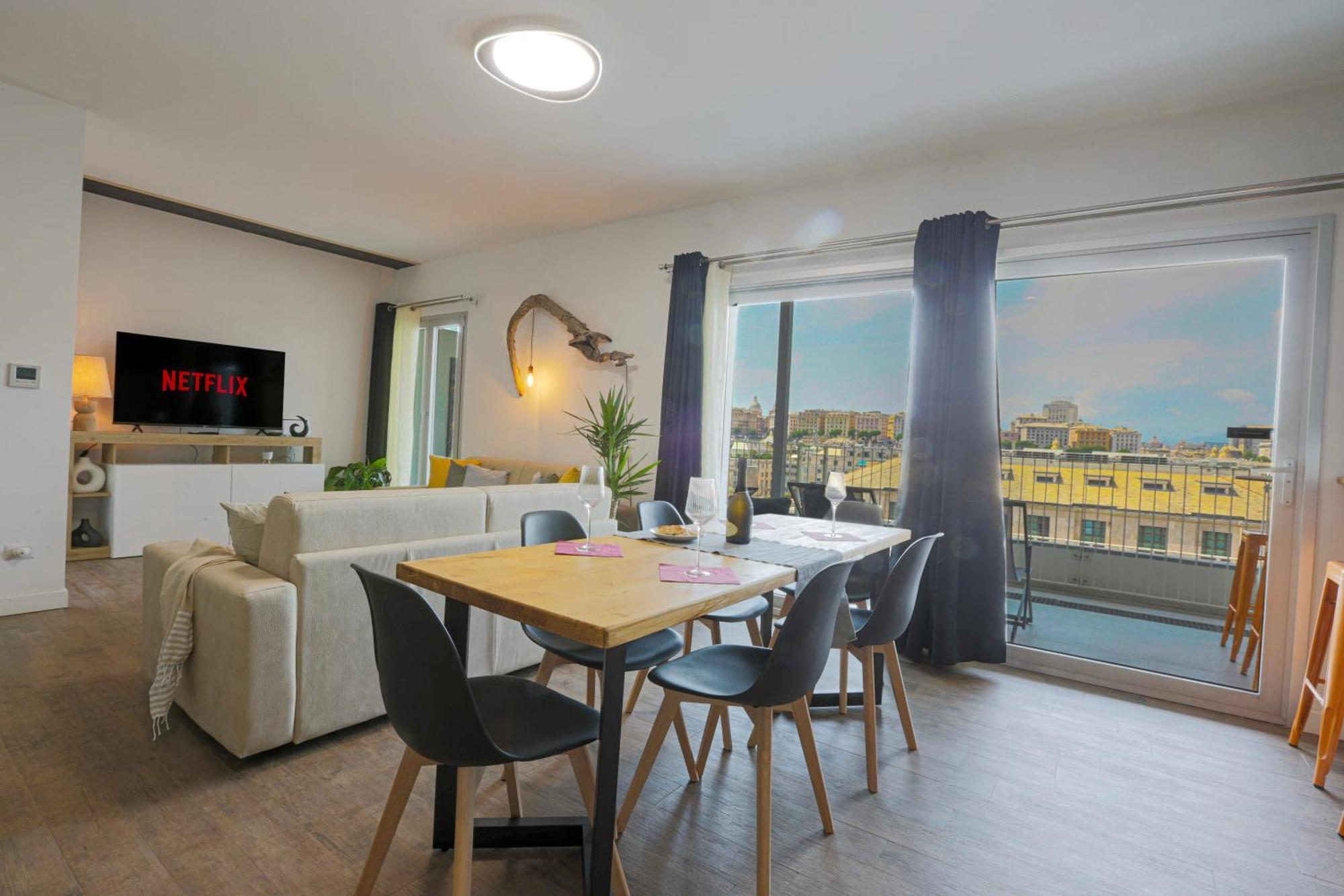 דירות ג'נובה Attico Luxury Con Parcheggio E Terrazza Vista Mozzafiato חדר תמונה