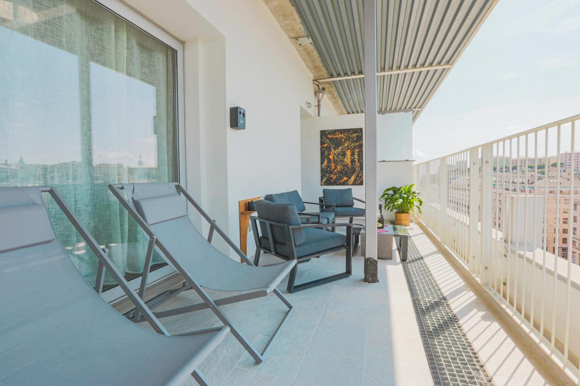 דירות ג'נובה Attico Luxury Con Parcheggio E Terrazza Vista Mozzafiato חדר תמונה